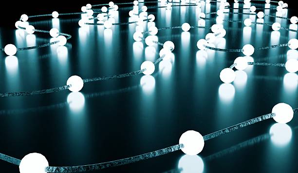 istock Wire with light bulb, circle light bulb on the floor, lighting, 3D illustration 2207022250
