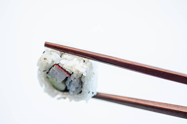 Sushi details on a table of a kitchen