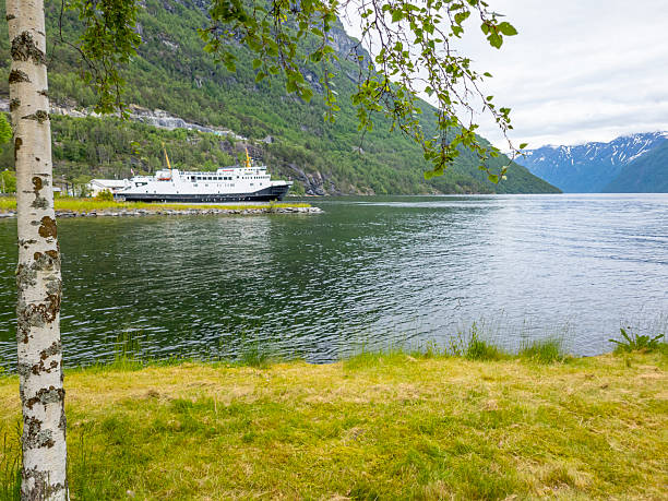 Geirangerfjord near Hellesylt in Norway. This is the ferry port on the edge of the village.