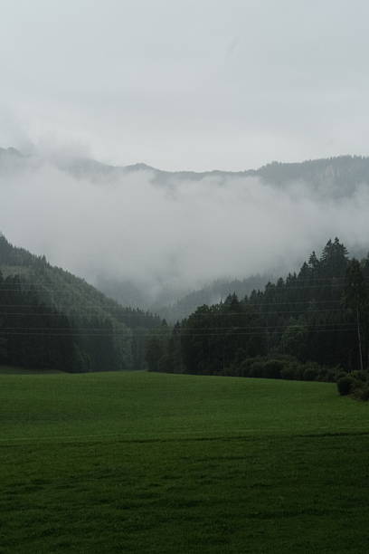 Mountains in fog