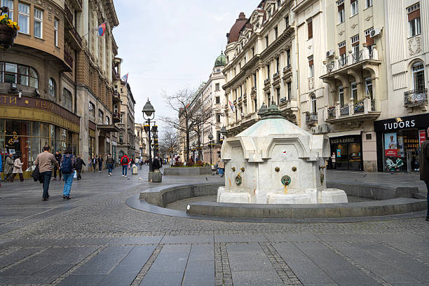 Belgrade, Serbia. March 22 2025. view of pedestrian street Kneza Mihaila in the city center