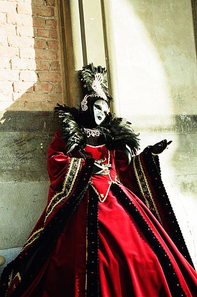 istock Elegant Masquerade Costume in Red and Black 2207032810