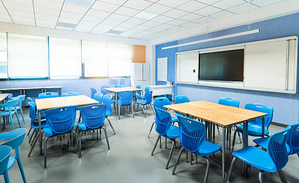 istock Interior views of tidy classroom in a school 2207038069