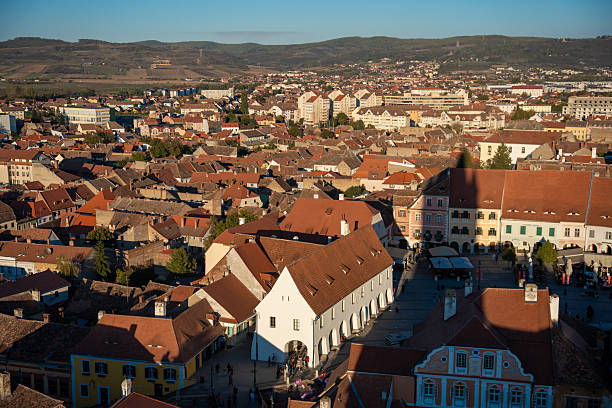istock Sibiu from Above: A Tapestry of Red Roofs and Cobbled Streets 2207040818