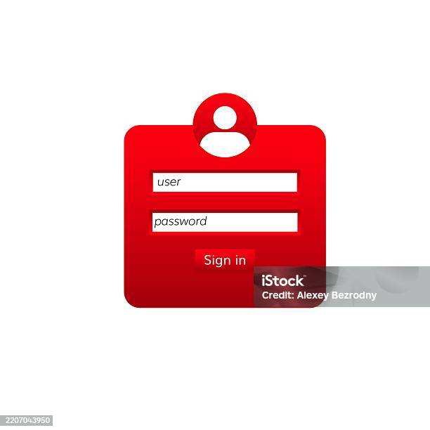 Red User Login Interface With Sign In Button And Input Fields For User ...