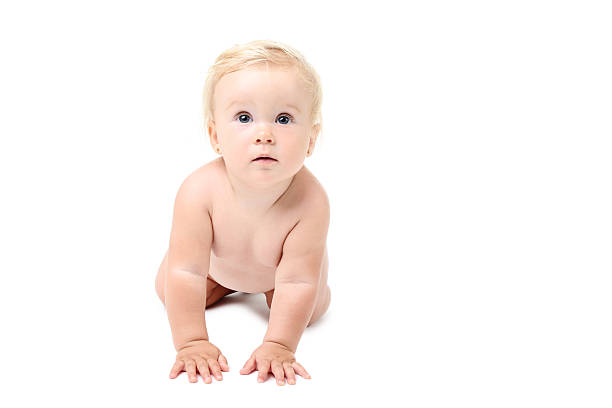 Baby girl isolated on white background