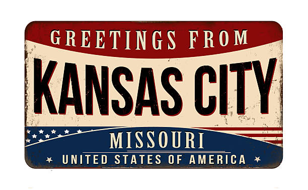 Greetings from Kansas City vintage rusty metal sign on a white background, vector illustration