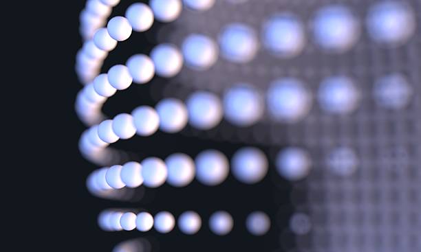 A series of round white balls arranged in repeating patterns, creating a perfect abstract background ideal for tech themes - Concept for AI, Metaverse