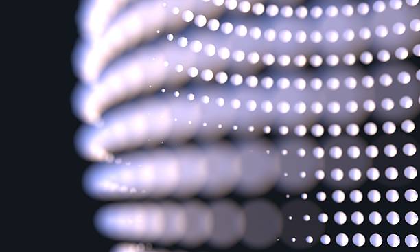 A series of round white balls arranged in repeating patterns, creating a perfect abstract background ideal for tech themes - Concept for AI, Metaverse