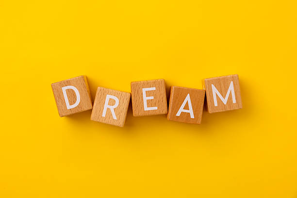istock Block Words with Dream on a Yellow Background 2207055051
