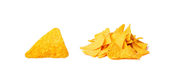istock Nachos Chips Isolated, Mexican Triangle Corn Chips for Nacho Tortilla, Maize Snack, Nachos on White Background 2207062781