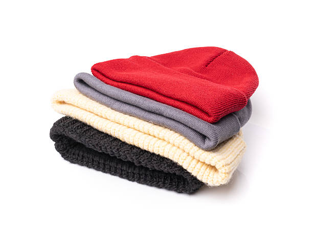 istock Winter Hat Isolated, Knitted Cap, Beige Winter Hat on White Background 2207063154