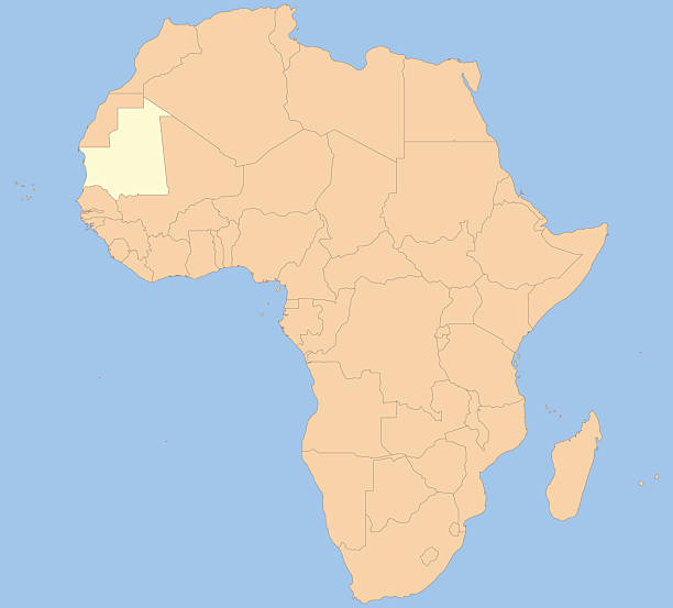 istock National map of MAURITANIA inside African continent 2207064671