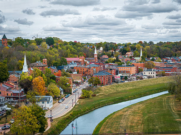 Aerial view of Galena, Illinois