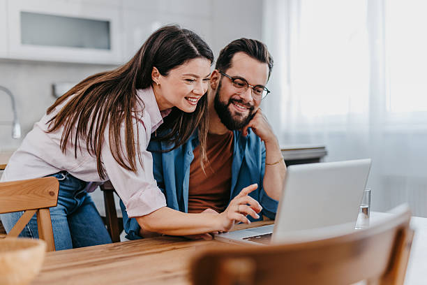 istock Couple watching funny videos 2207089135