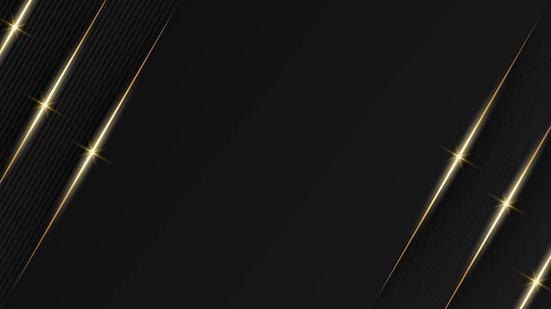 istock Luxury abstract background with gold lines on dark or black, vector illustration in 3D paper art style for modern banner, card, presentation. 2207092006