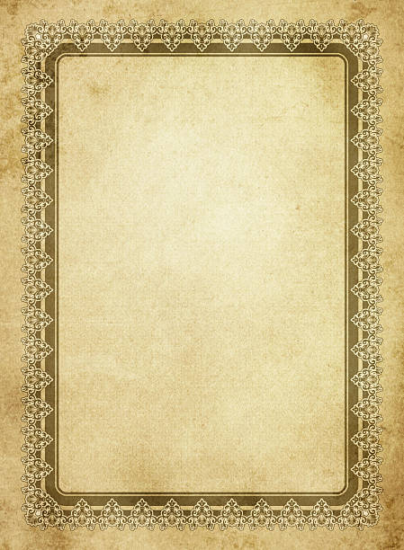 istock Old grunge paper background with retro ornamental frame. 2207113288