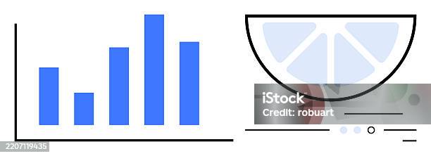 Business Growth Concept With Bar Graph And Citrus Segment For Data ...