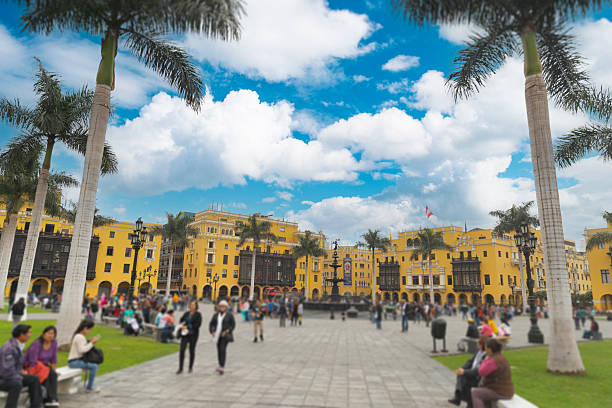 Cercado de Lima, Lima Region, Peru - September 29, 2024 - Olaya Building, Lima Main Square