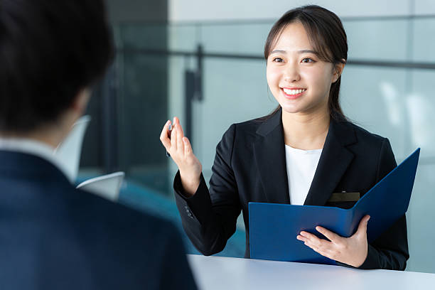 Consultant woman at reception