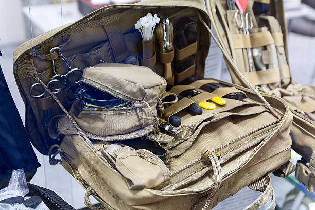 istock Army first aid kit, military paramedic backpack 2207122599