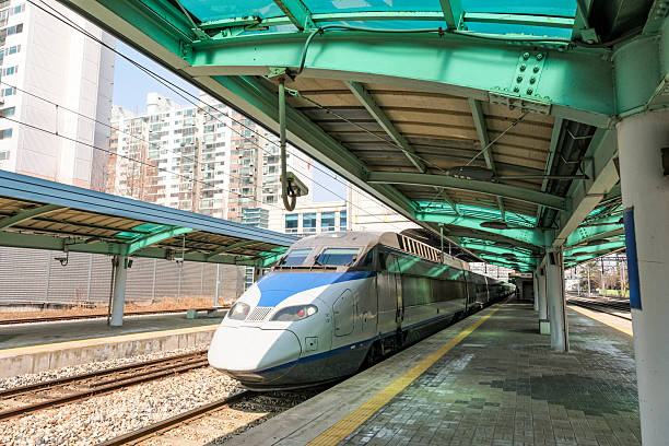 istock KTX arriving at Seodaejeon Station 2207124428