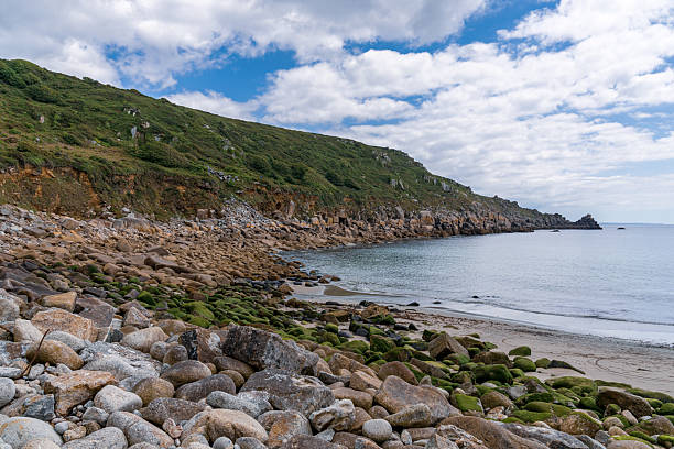 istock Celtic Sea Coast and cliffs at Lamorna Cove Beach, Cornwall, England, UK 2207126001