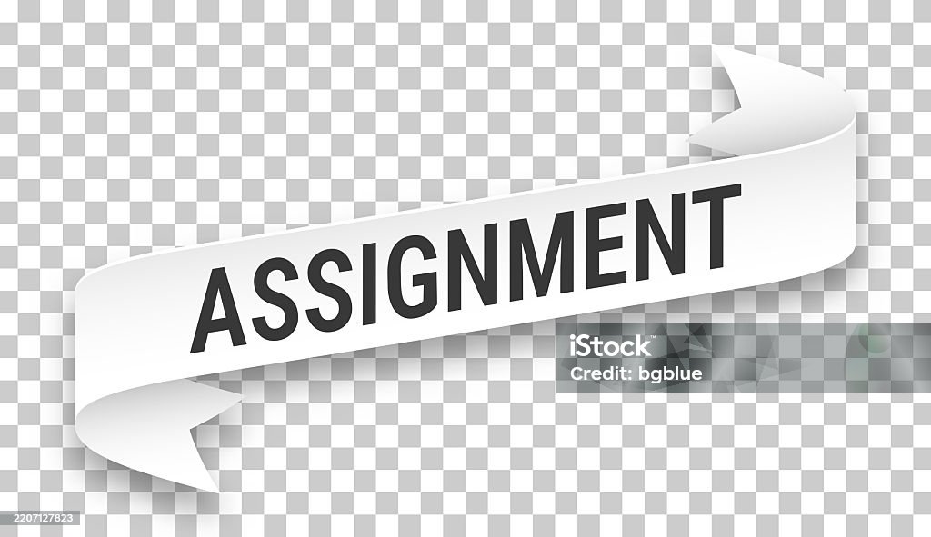 Assignment Ribbon Assignment 3d Banner On Transparent Background Stock Illustration ...