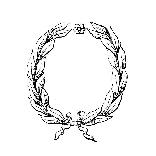 The corona triumphalis crown ,denotes honours awarded during the Roman Empire to a victorious general in lieu of a full Roman triumph