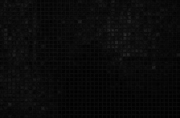 istock Dark black ceramic wall chequered and floor tiles mosaic background in bathroom. Design pattern geometric with grid wallpaper texture decoration pool. Simple seamless abstract surface grunge. 2207128432