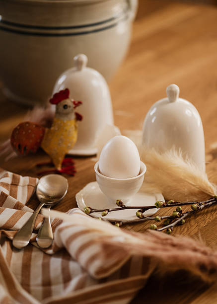 istock Easter spring still life with eggs and cherry twigs 2207147348