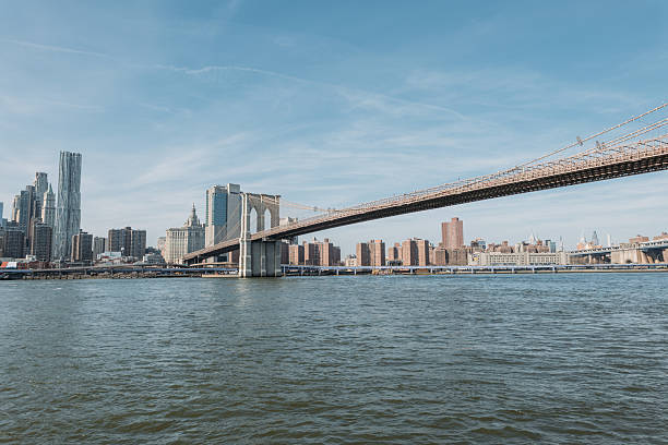 istock Cityscape View with Bridge Over River on Sunny Day 2207171044