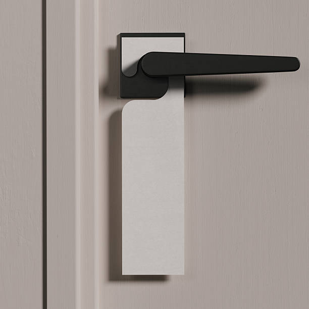 istock Hotel door hanger mockup. 3D rendering 2207173493