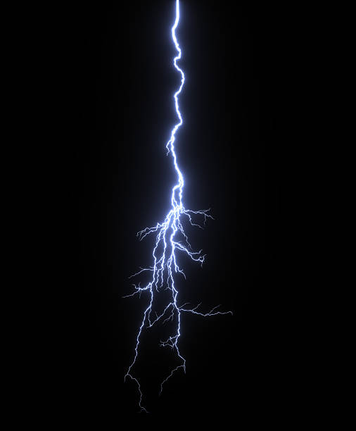 istock Isolate electric thunder energy shapes on black backgrounds 3d render 2207177030