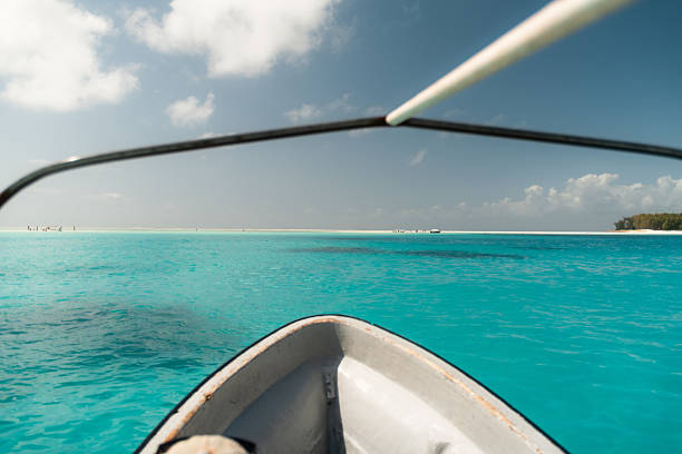 Zanzibar, Tanzania - August 8, 2024. Close-up of the nothern shore of Zanzibar, a popular tourist destination in east-africa