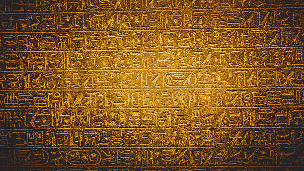 istock Ancient Egypt background. Hieroglyp horizontal wallpaper with copy space. 2207190797