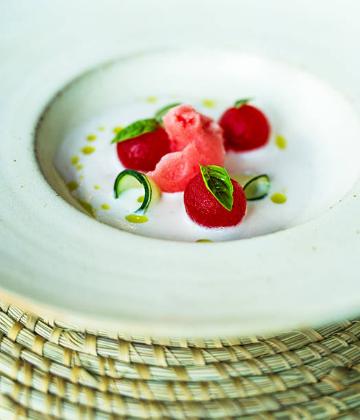 Plated Dessert with Watermelon Sorbet