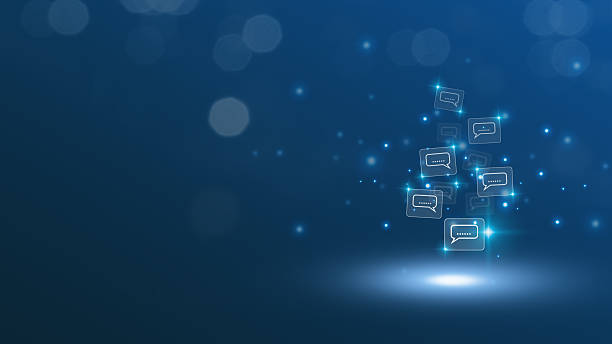 Communicate with others by sending SMS and using emojis.  concept on a smartphone screen with stars, comments, emails, messages, and likes as notification icons