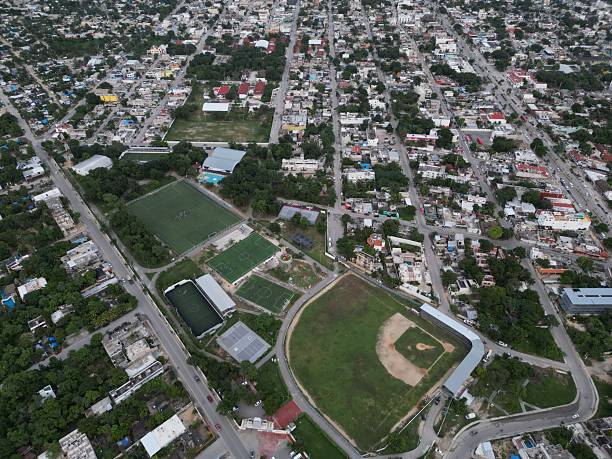 istock tulum aerial cityscape with drone yucatan mexico 2207193176