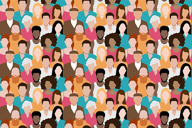 istock Seamless vector diversity and inclusion background set of different people in pastel colors. 2207196070