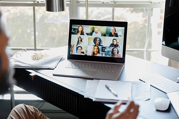 istock Diverse Group Video Conference Meeting on Laptop 2207202038