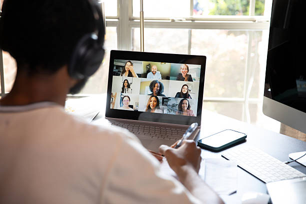 istock Diverse Team Video Conference Meeting Using Laptop 2207202051