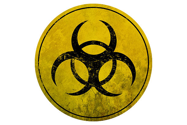 Red Fake stamp design on white background. Grunge rubber stamp. Grunge yellow and black diagonal stripes. Industrial warning background, warn caution, construction, safety mock up for your text.