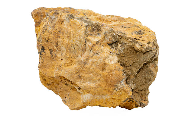 istock Close-up of mineral Limonite, isolated on white background 2207209941