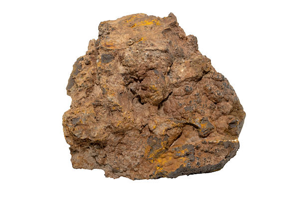 istock Close-up of mineral Limonite, isolated on white background 2207209973