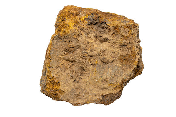 istock Close-up of mineral Limonite, isolated on white background 2207209975