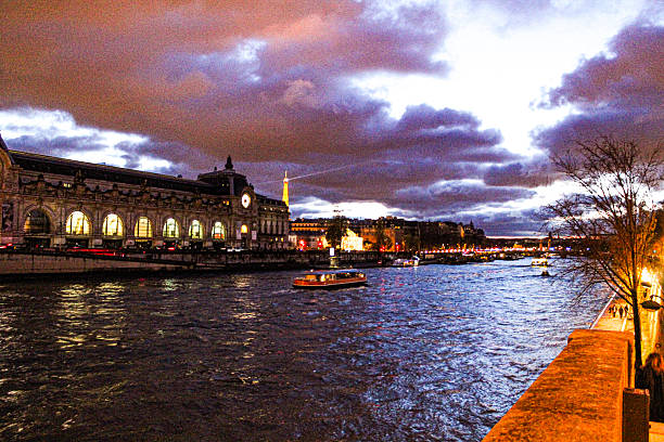 Image of the River and the Museum in the other side at night. Image taken in March 2024