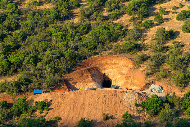 Entrance to a gold and copper underground mine in Chile