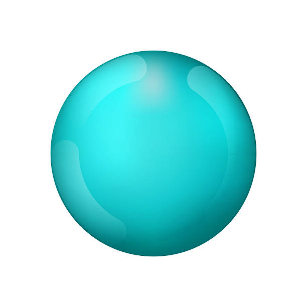 istock Glass blue ball or precious pearl. Glossy realistic ball, 3D abstract vector illustration highlighted on a white background. Big metal bubble with shadow 2207230627