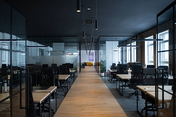 istock Modern business, glass-walled startup office, open and spacious workspace exudes a modern and innovative vibe, fostering a dynamic atmosphere that supports creativity, collaboration, and business growth. 2207240426